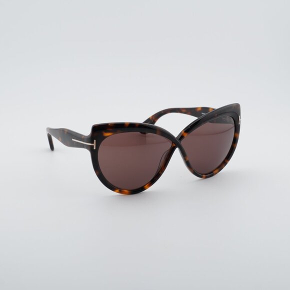 Tom Ford Beatrice FT1196 52E Sunglasses Havana Butterfly Frame, Brown Lenses - Picture 6 of 8